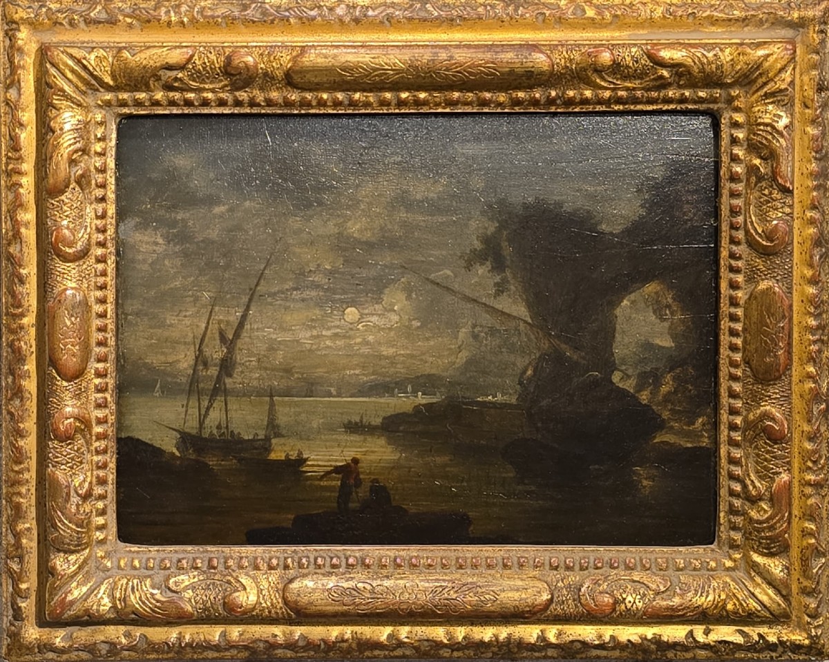Painting, Oil On Panel, Souvenir Of Naples, Pierre-jacques Volaire, 19th Century