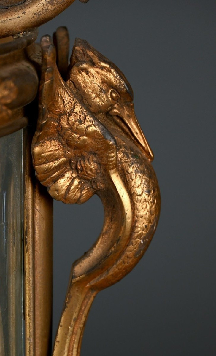 Lanterne d'entrée, Bronze dorè, Nap III, fin du XIX/début XXème-photo-2