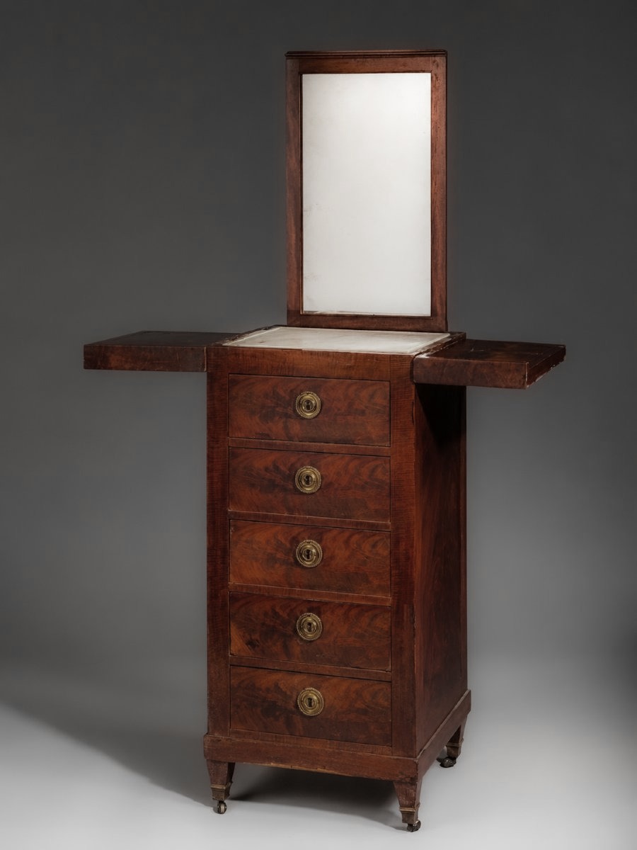 Mahogany Barber’s Cabinet With Statuary Marble, Early 19th Century-photo-2