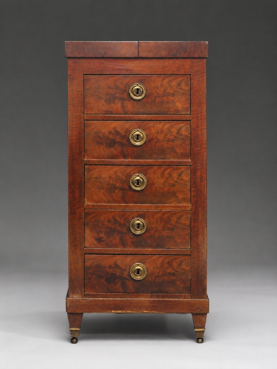Mahogany Barber’s Cabinet With Statuary Marble, Early 19th Century-photo-3