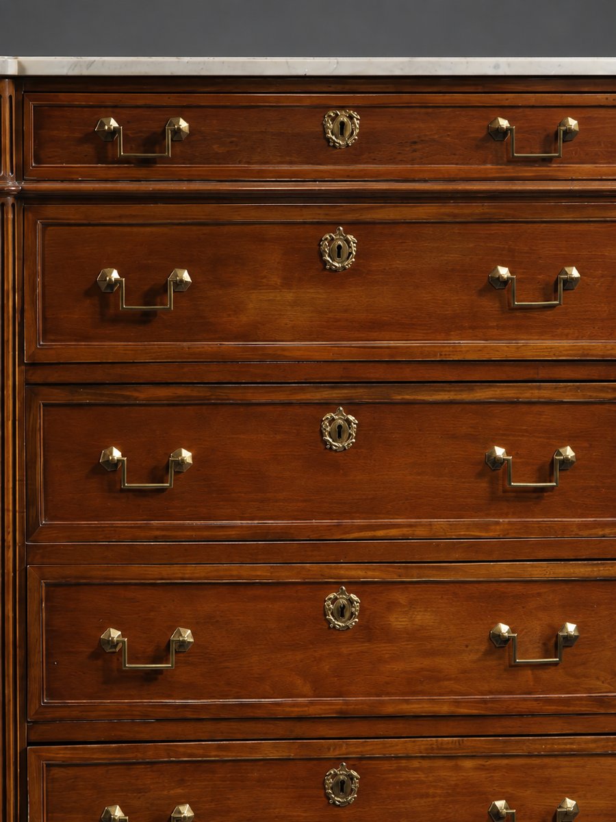 Louis XVI-style Mahogany Chiffonnière, Early 19th Century  Description-photo-3