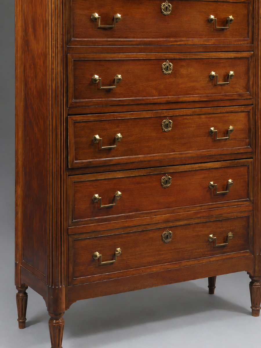 Louis XVI-style Mahogany Chiffonnière, Early 19th Century  Description-photo-4