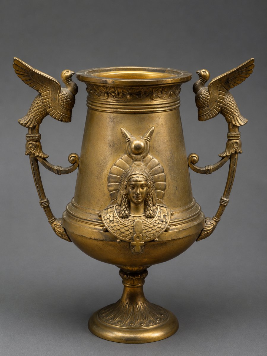 Paire de cassolettes en bronze doré, goût Retour d’Égypte, XIXème-photo-2