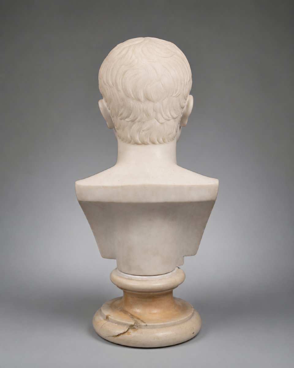 Buste en marbre blanc représentant le jeune Auguste Octavien Italie, seconde moitié du XIXe -photo-3