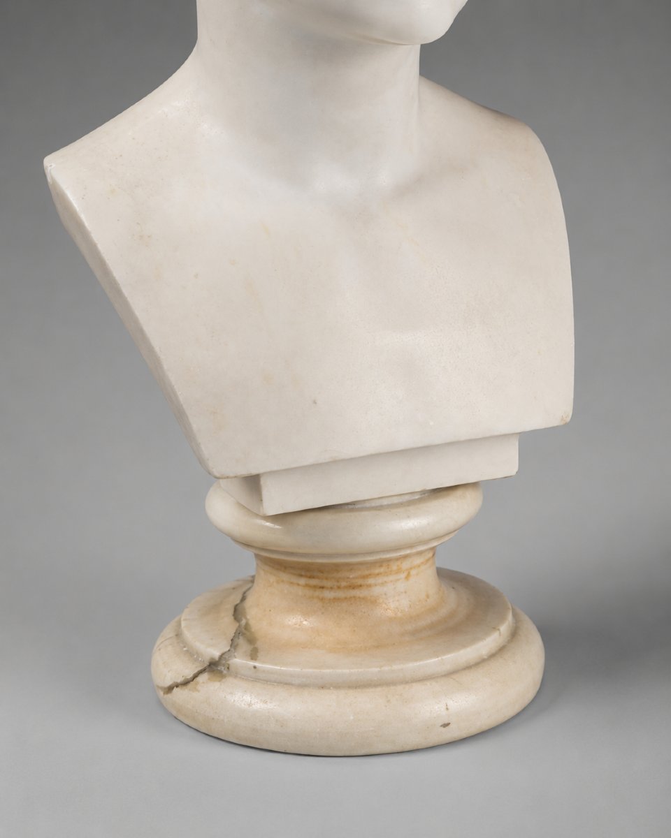 Buste en marbre blanc représentant le jeune Auguste Octavien Italie, seconde moitié du XIXe -photo-4