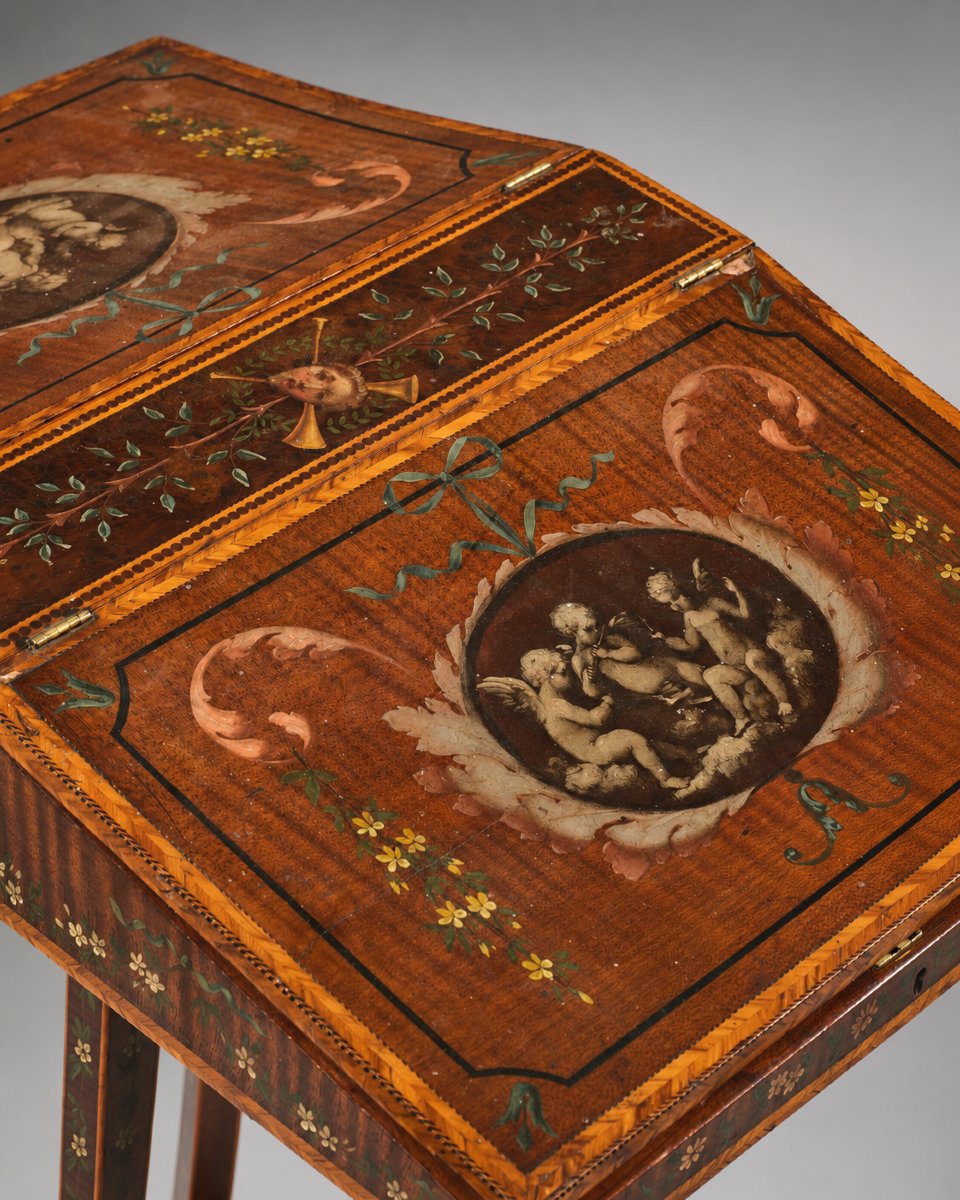 Table-pupitre anglaise en bois polychrome  Angleterre, fin du XVIIIe siècle-photo-2