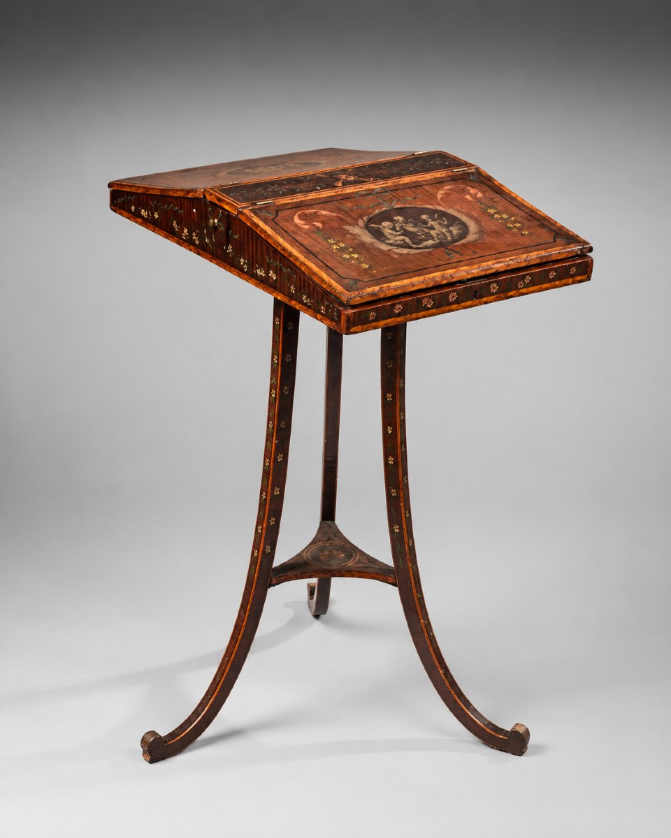 Table-pupitre anglaise en bois polychrome  Angleterre, fin du XVIIIe siècle