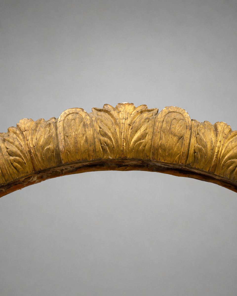 Large Architectural Carved And Gilded Wooden Frame, Italy, 19th Century-photo-3