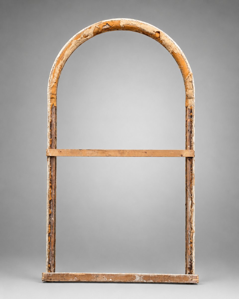 Large Architectural Carved And Gilded Wooden Frame, Italy, 19th Century-photo-2