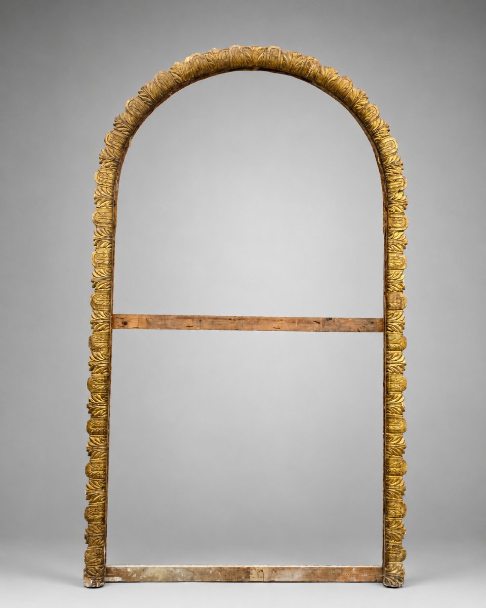 Large Architectural Carved And Gilded Wooden Frame, Italy, 19th Century