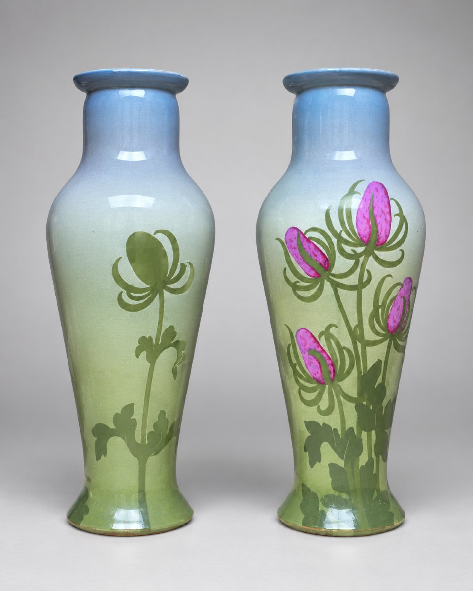 Sarreguemines – Pair Of Art Nouveau / Liberty-style Vases In Glazed Earthenware – France, Circa 1902-photo-3