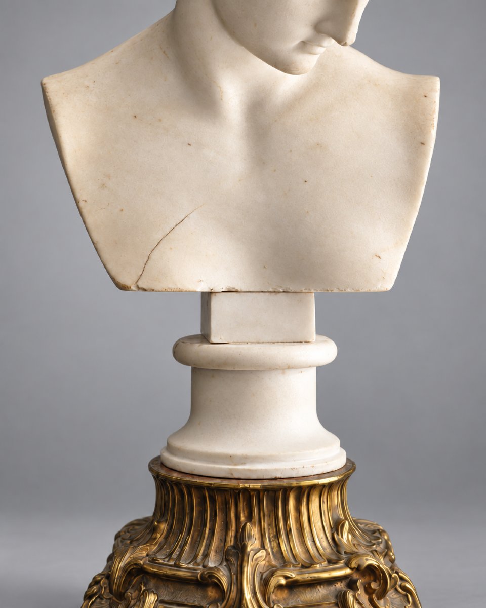 Vacca Chiatamone – Bust Of The Venus Of Capua In Statuary Marble – Naples, 19th Century-photo-1