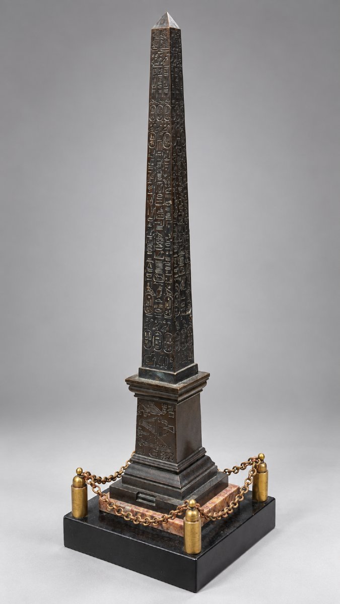 Bronze And Marble Obelisks, Late 19th Century-photo-4