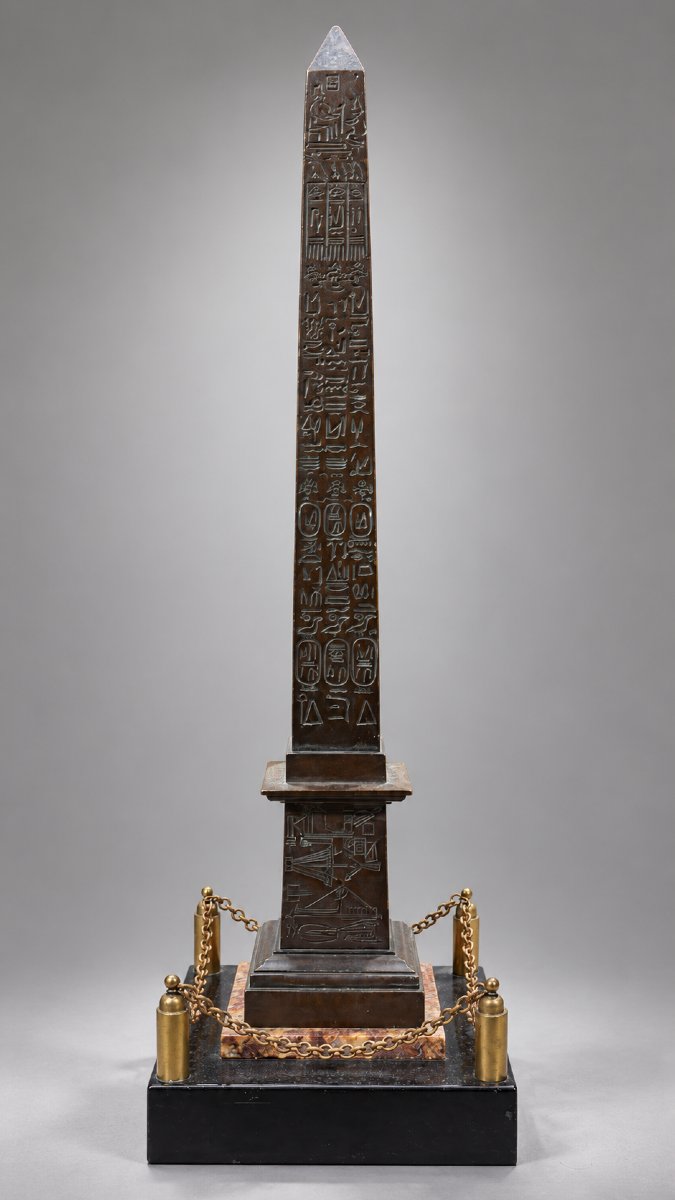 Bronze And Marble Obelisks, Late 19th Century-photo-1