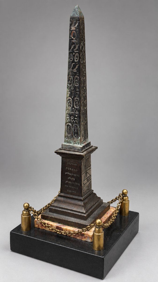 Bronze And Marble Obelisks, Late 19th Century-photo-2