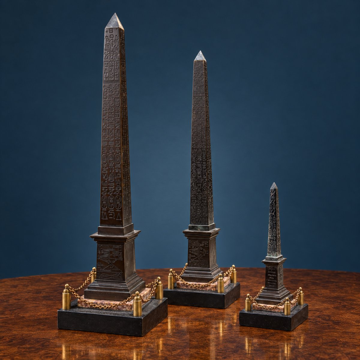 Bronze And Marble Obelisks, Late 19th Century