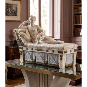 Portrait de Pauline Borghèse en Vénus, marbre et bronze, fin du XIXe siècle