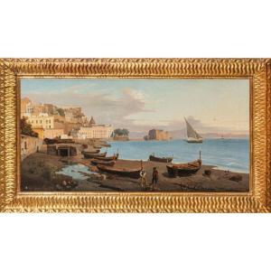 GABRIELE CARELLI, « Vue de Naples », 1867, Huile sur toile