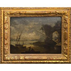 Painting, Oil On Panel, Souvenir Of Naples, Pierre-jacques Volaire, 19th Century