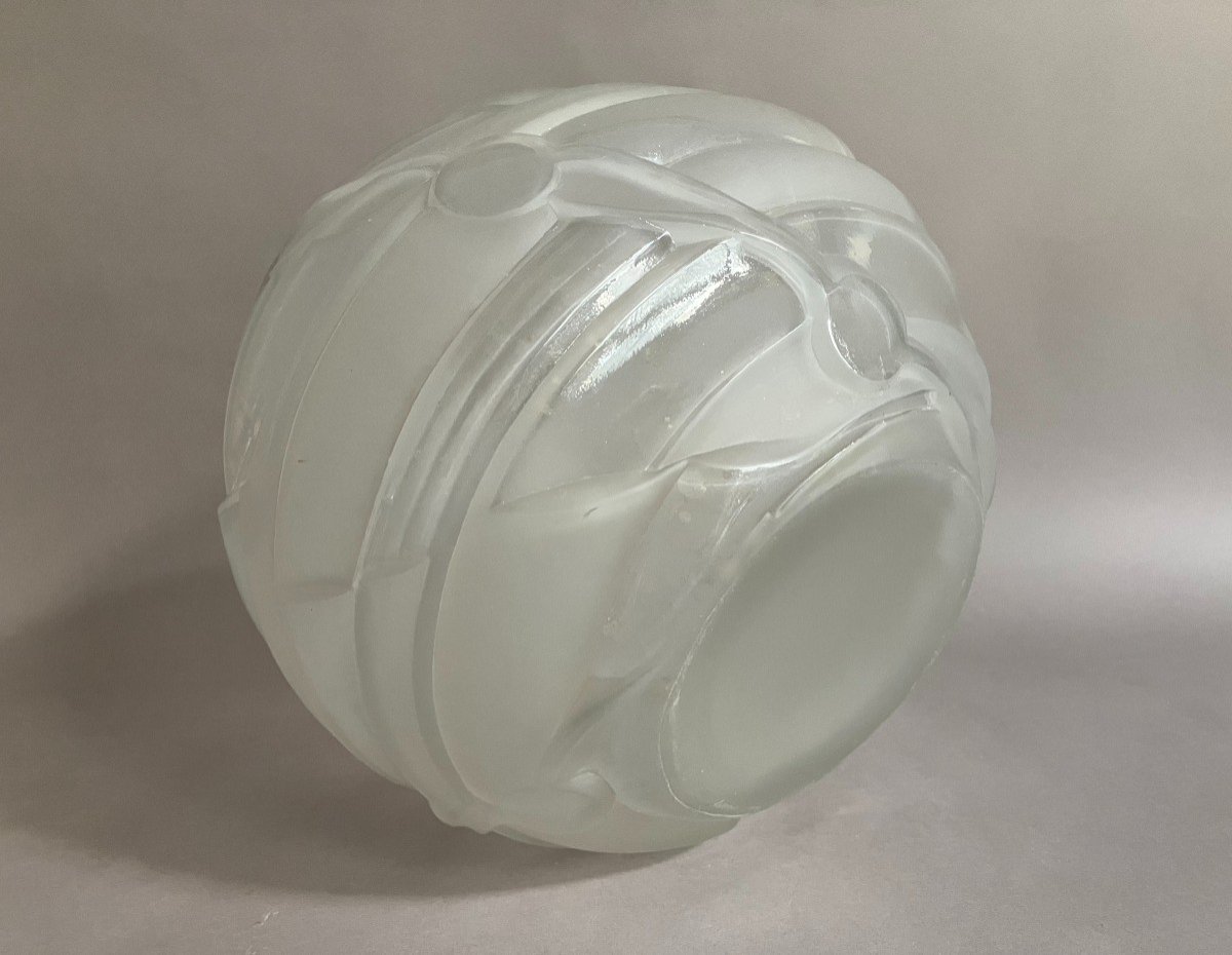 André Hunebelle Glass Vase Jupiters Art Deco Model Circa 1930-photo-4