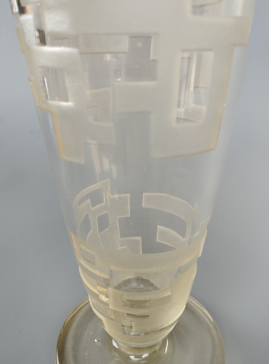 Jean Luce vase moderniste en verre Art Déco Vers 1930-photo-1