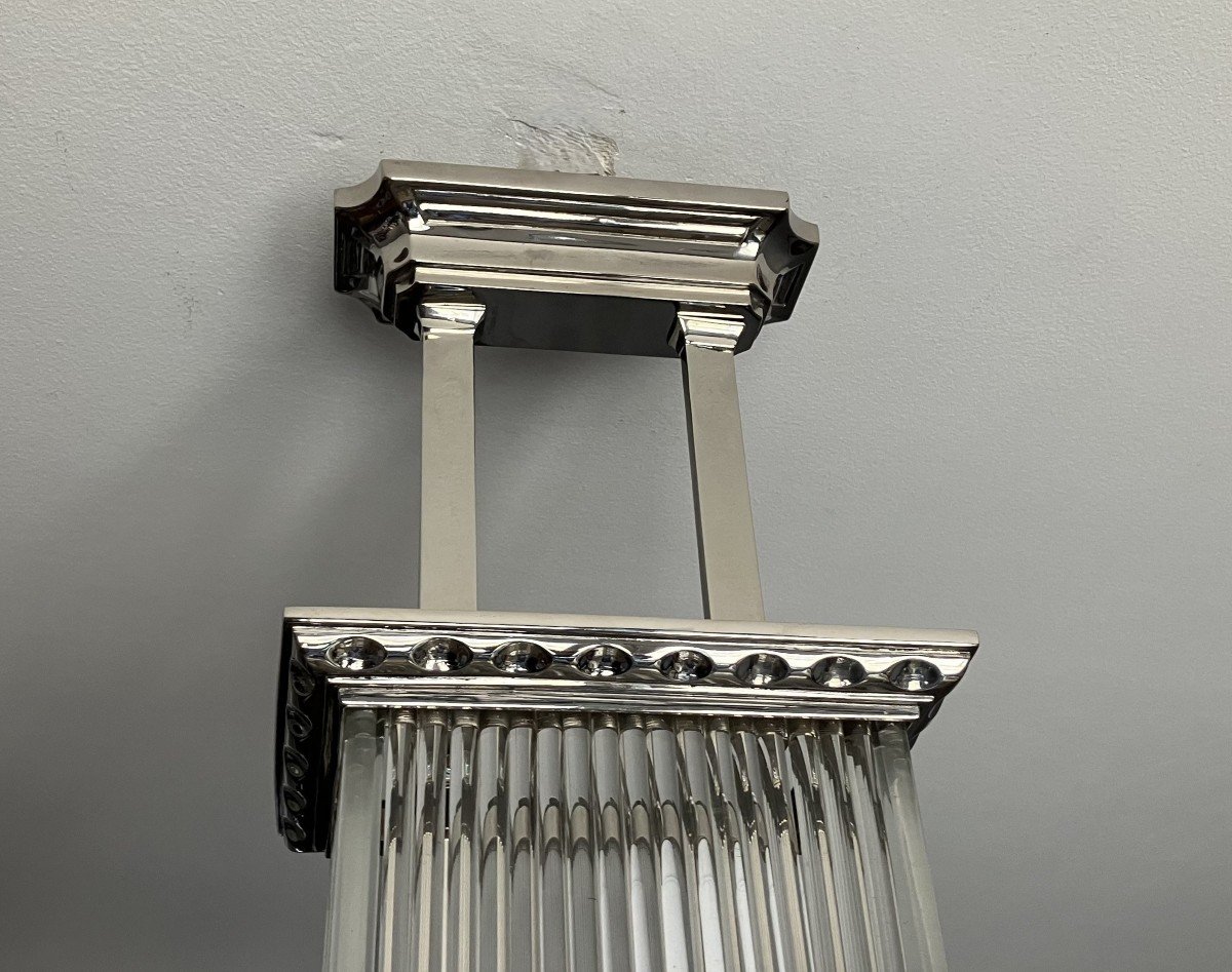 Petitot Paris Modernist Art Deco Chandelier Circa 1930-photo-3