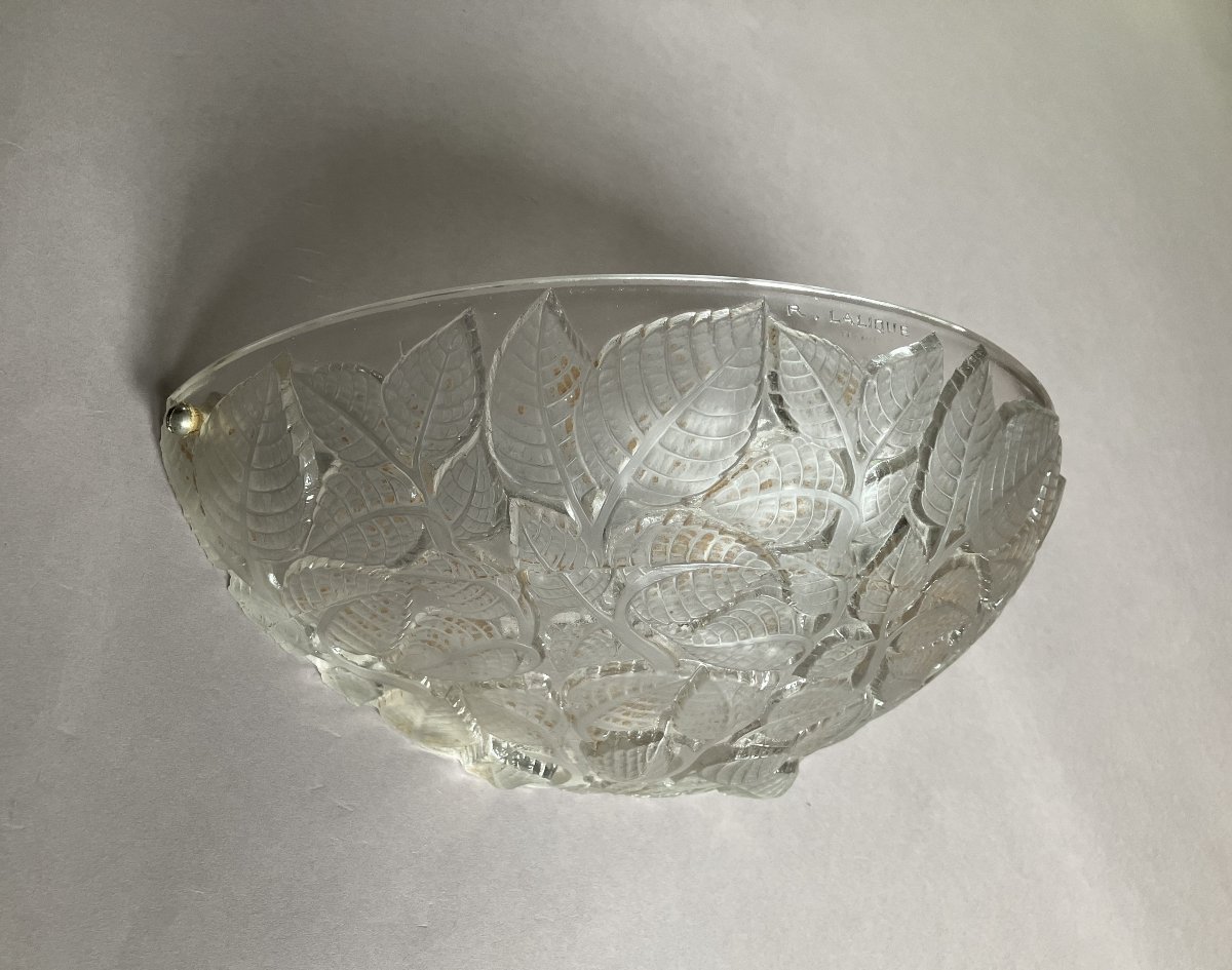 R. Lalique applique modèle "Charmes" en verre moulé à la presse d'époque Art Déco vers 1930-photo-2