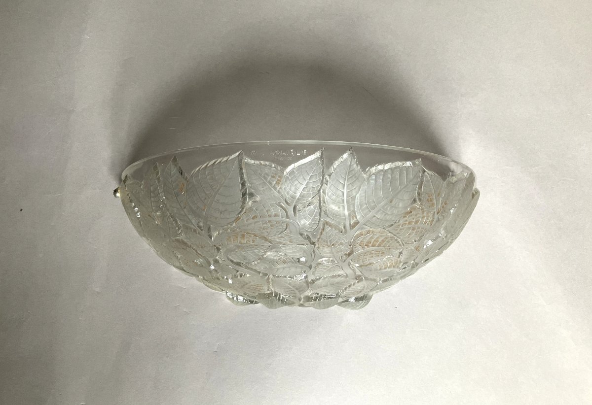 R. Lalique applique modèle "Charmes" en verre moulé à la presse d'époque Art Déco vers 1930-photo-3