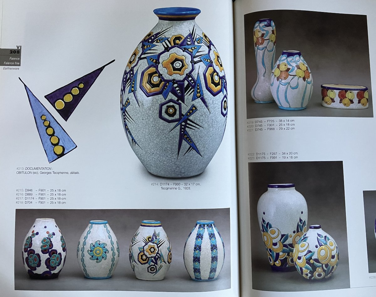 Charles Catteau Boch Frères Keramis Vase With Geometric Art Deco Decoration Circa 1930-photo-4