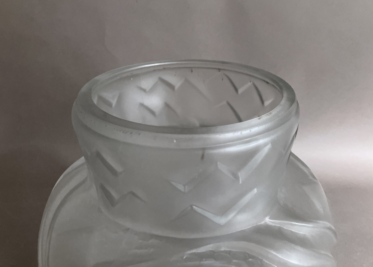 André Hunebelle et Roger Cognéville vase en verre modèle Vagues, Art Déco vers 1930-photo-4