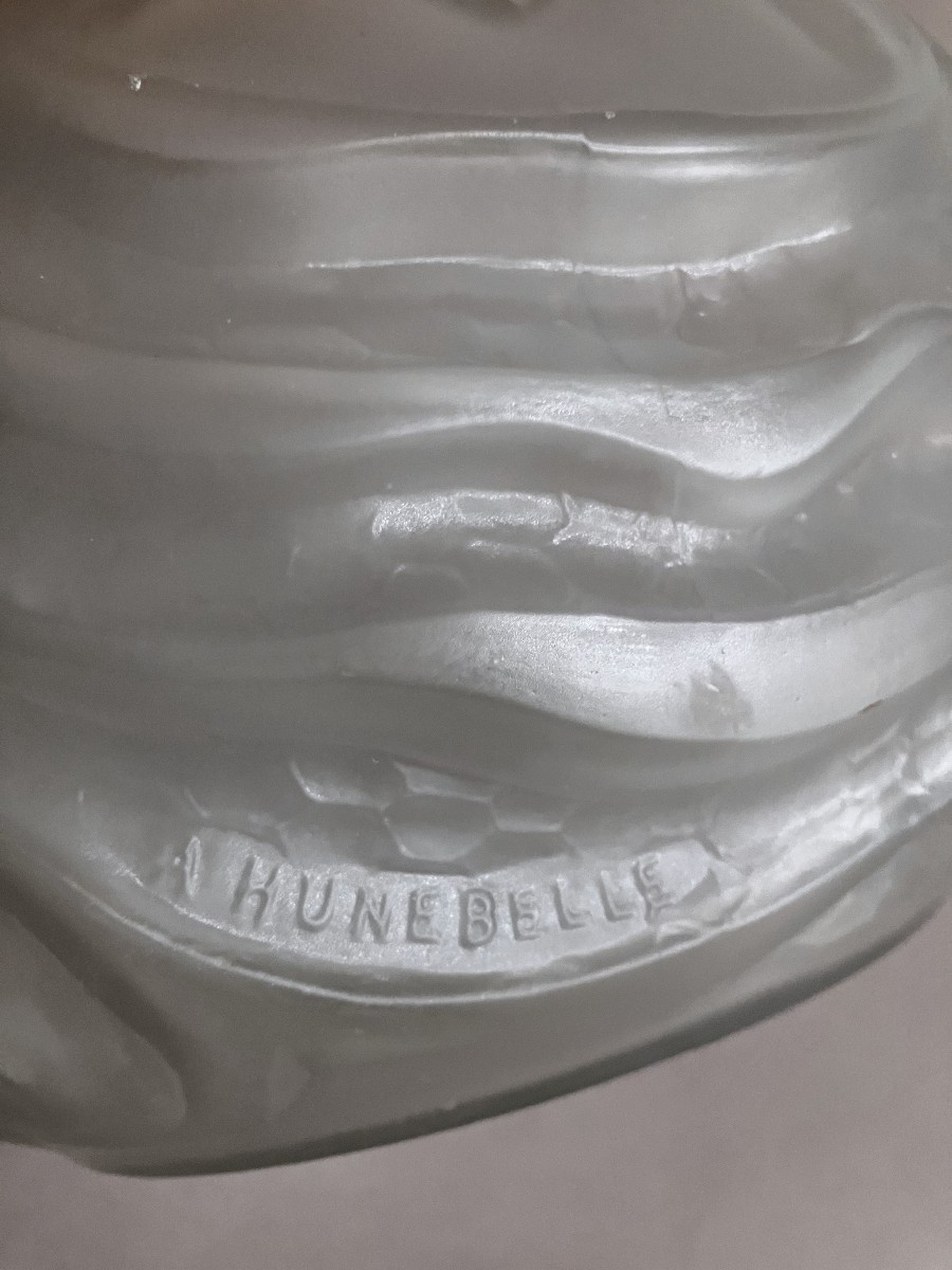 André Hunebelle et Roger Cognéville vase en verre modèle Vagues, Art Déco vers 1930-photo-2