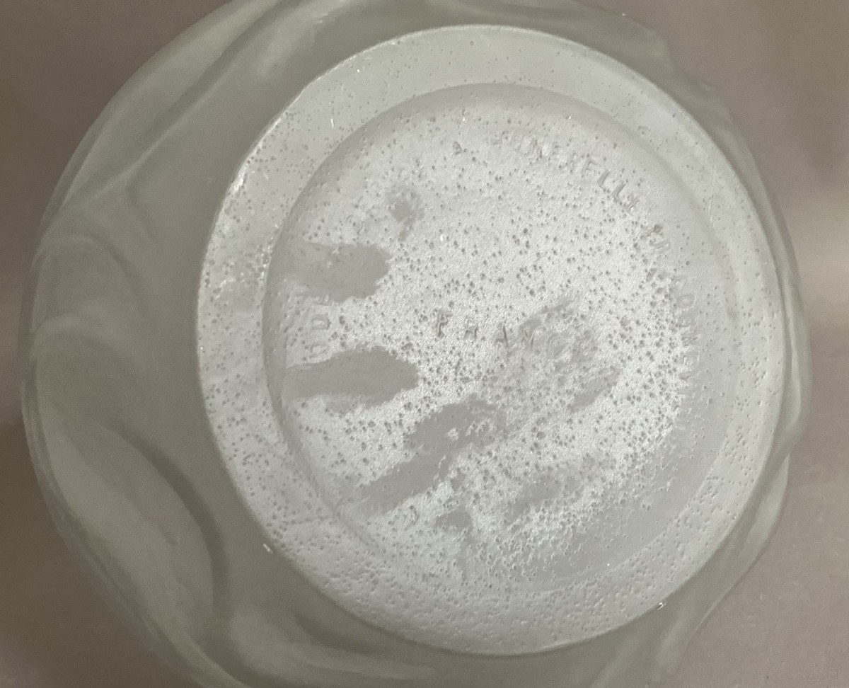André Hunebelle et Roger Cognéville vase en verre modèle Vagues, Art Déco vers 1930-photo-3