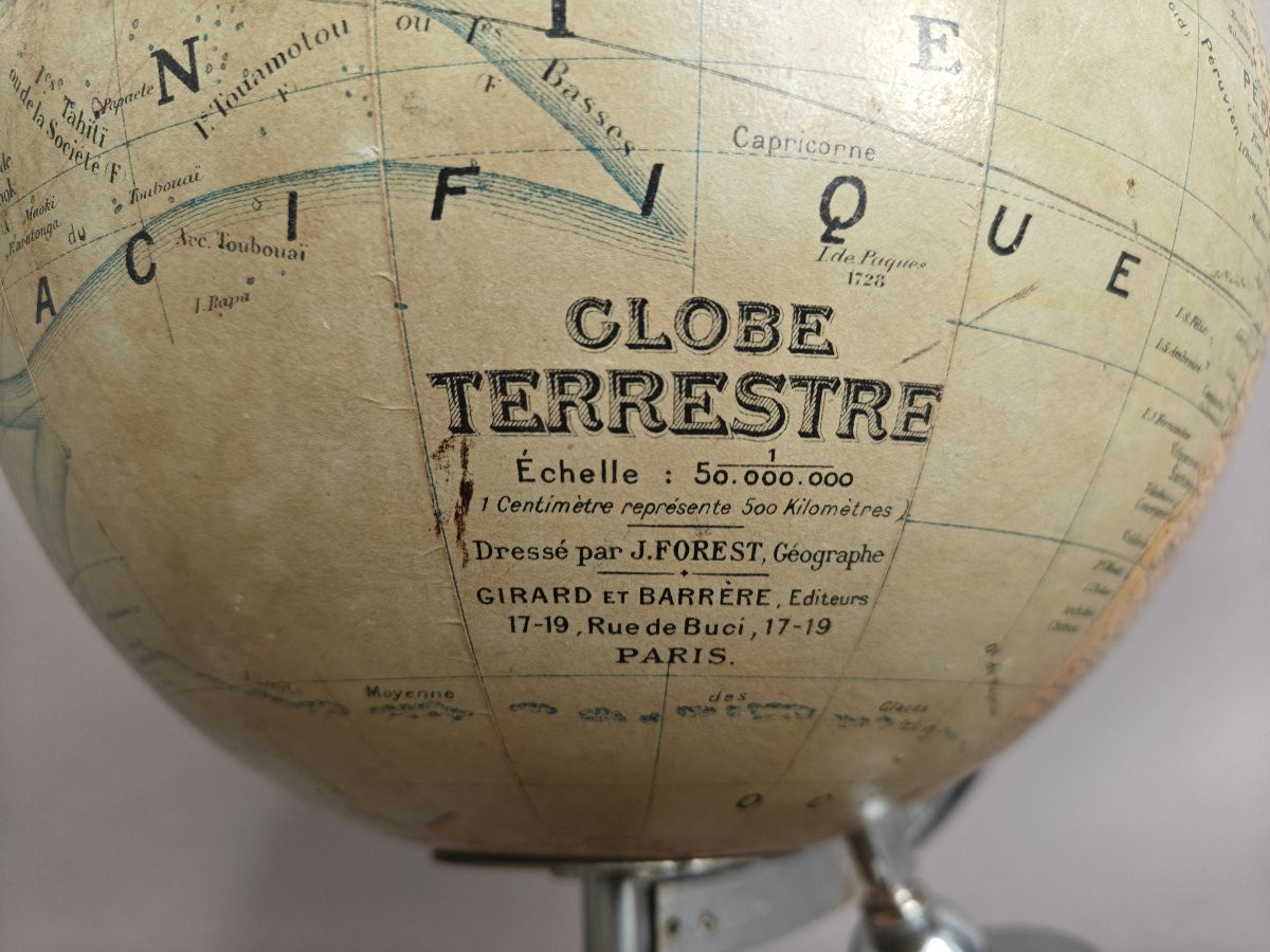 Jacques Adnet (attributed To) Modernist Art Deco Globe Lamp Circa 1930-photo-5