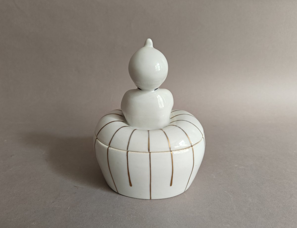 Robj Art Deco Box, Polychrome Porcelain, 1928-photo-4
