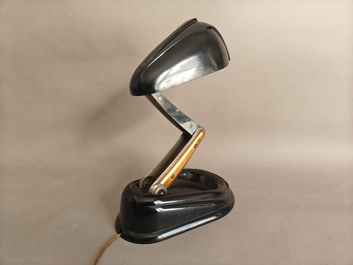 Jumo "bolide" Bakelite Lamp, Vintage Model, Designed In 1945-photo-4