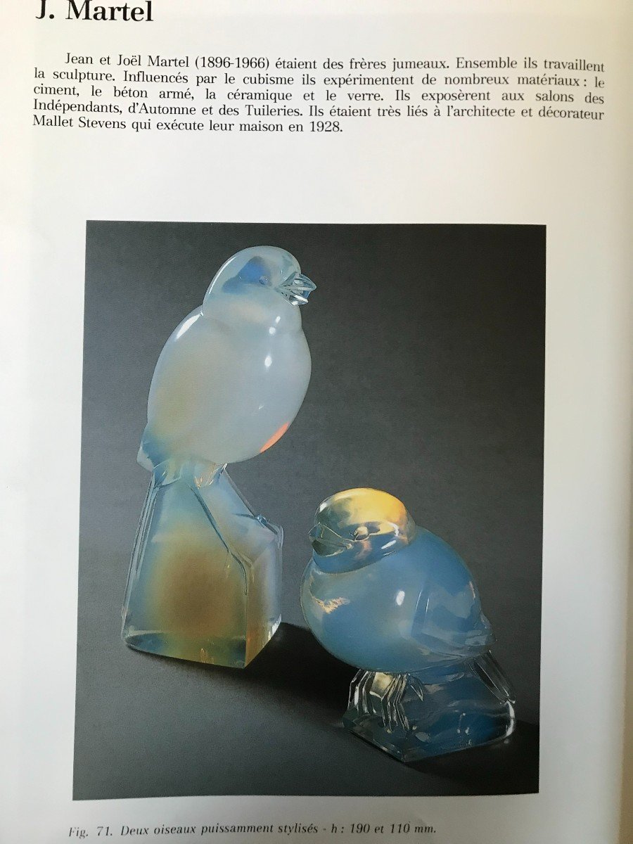 Jean et Joël Martel oiseau en verre opalescent -photo-5