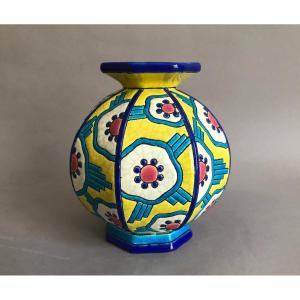 Longwy Art Deco Ceramic Vase Circa 1930