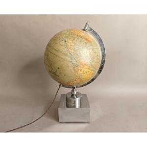 Jacques Adnet (attributed To) Modernist Art Deco Globe Lamp Circa 1930