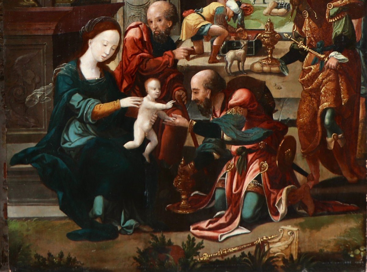 Master Of The Woman Taken In Adultery Of Ghent (2nd Quarter 16th C.), The Adoration Of The Magi-photo-3