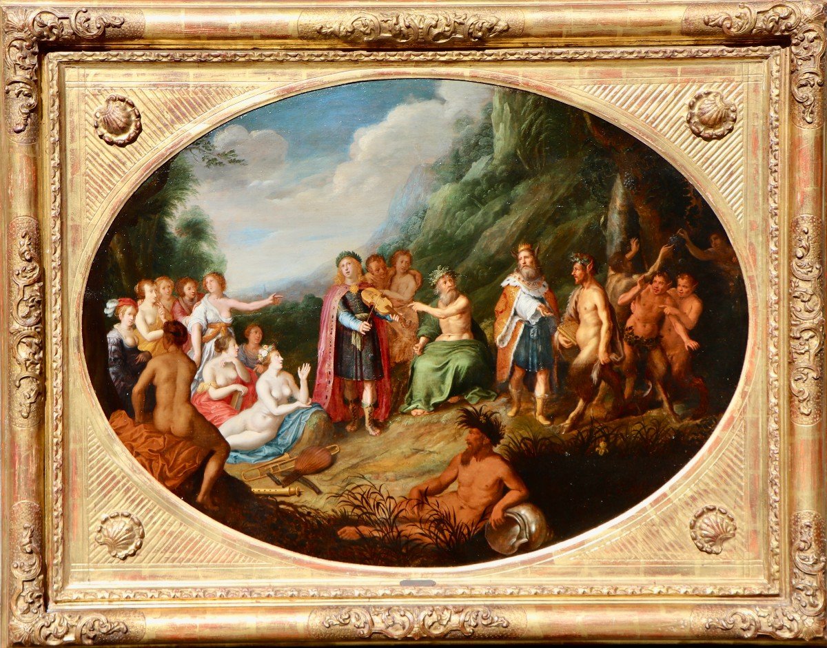 Adriaen van Nieulandt (1587 - 1658), Le concours musical entre Pan et Apollon-photo-1