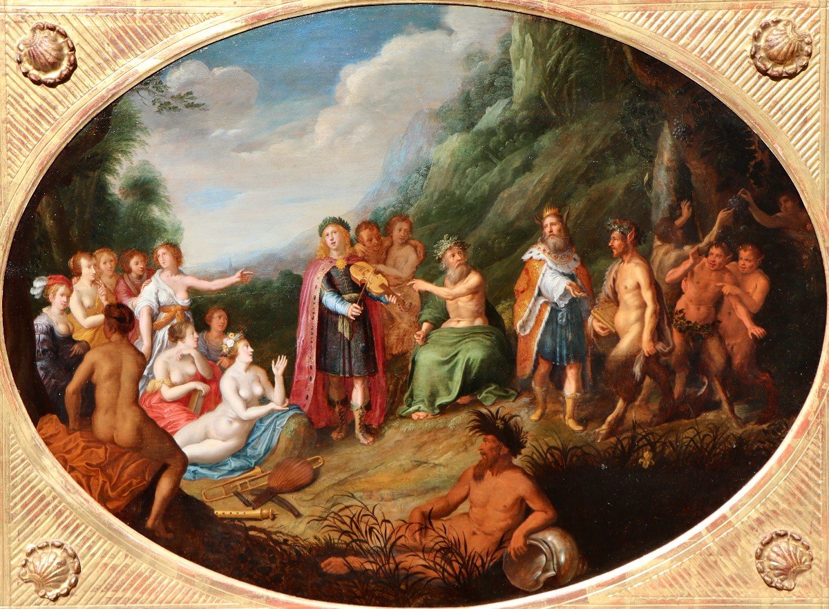 Adriaen van Nieulandt (1587 - 1658), Le concours musical entre Pan et Apollon-photo-2