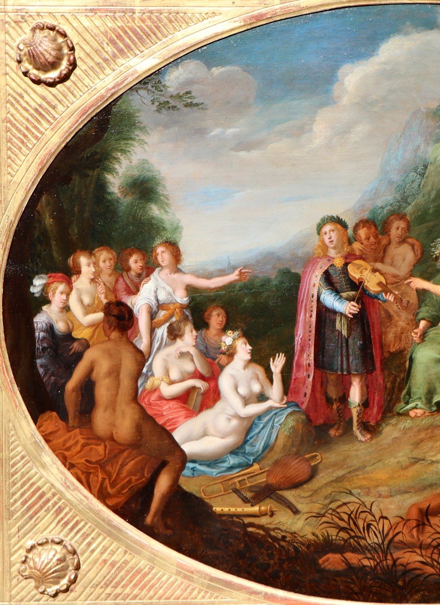 Adriaen van Nieulandt (1587 - 1658), Le concours musical entre Pan et Apollon-photo-3