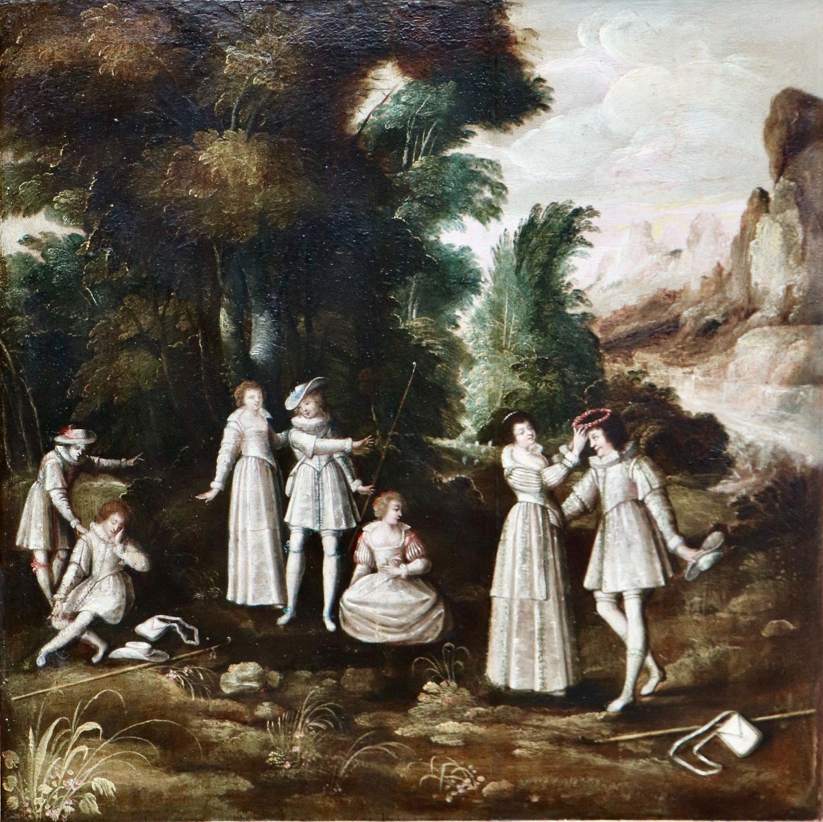Anonymous French Painter From The First Half Of The 17th C, The Crowning Of A Poet (?)-photo-1