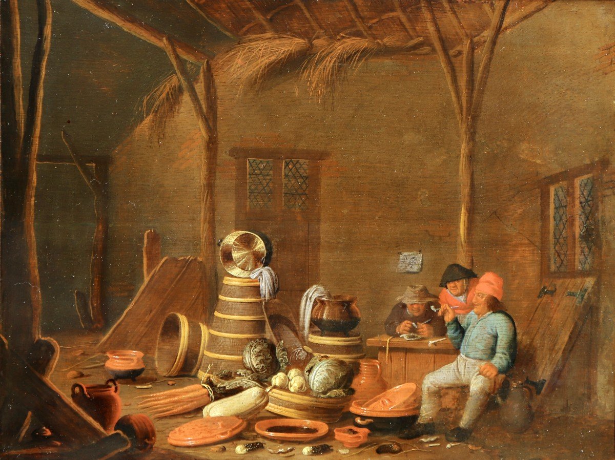 Jan Spanjaert (1589/90 - Around 1655), Barn Interior With Kitchen Utensils-photo-1