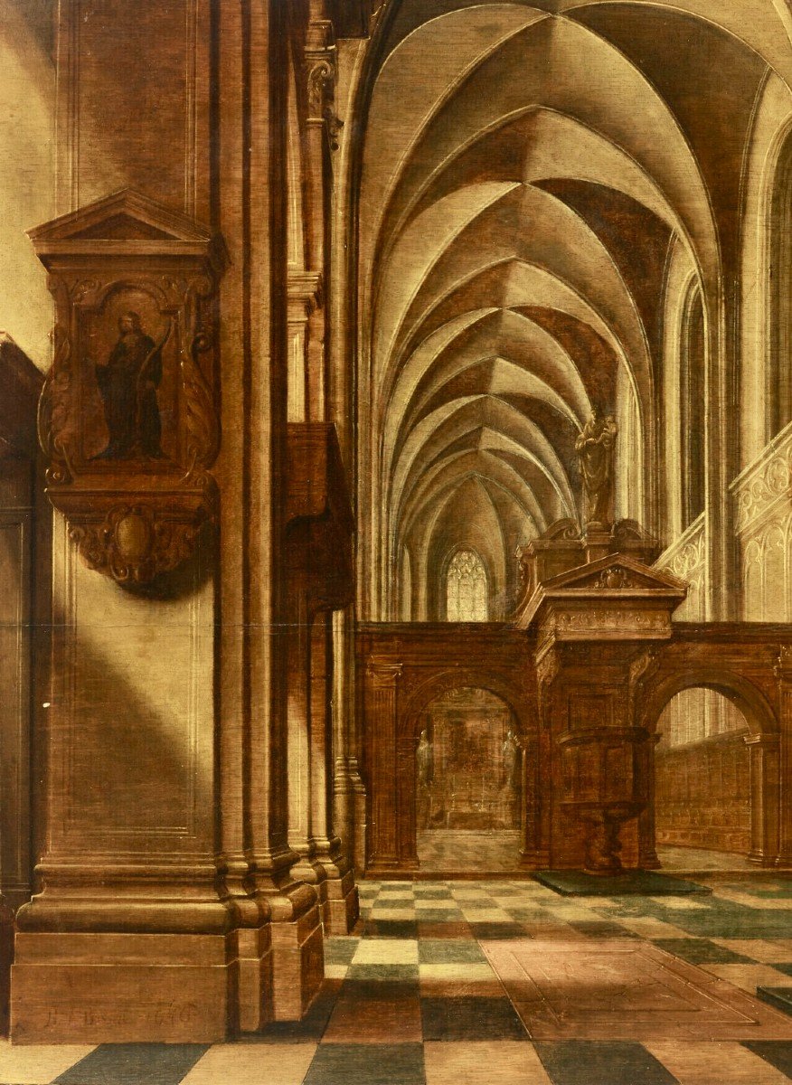 Bartholomeus van Bassen (vers 1590 - 1652), Un intérieur d'église-photo-2