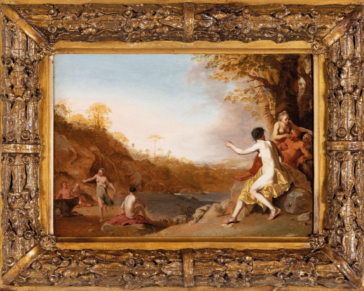 Attributed O Dirck Van Der Lisse (1607 - 1669), Arcadian Landscape