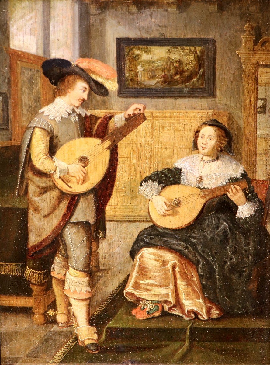 Cornelis Mathijsen Van Der Weele (1632), Couple Playing The Lute-photo-1