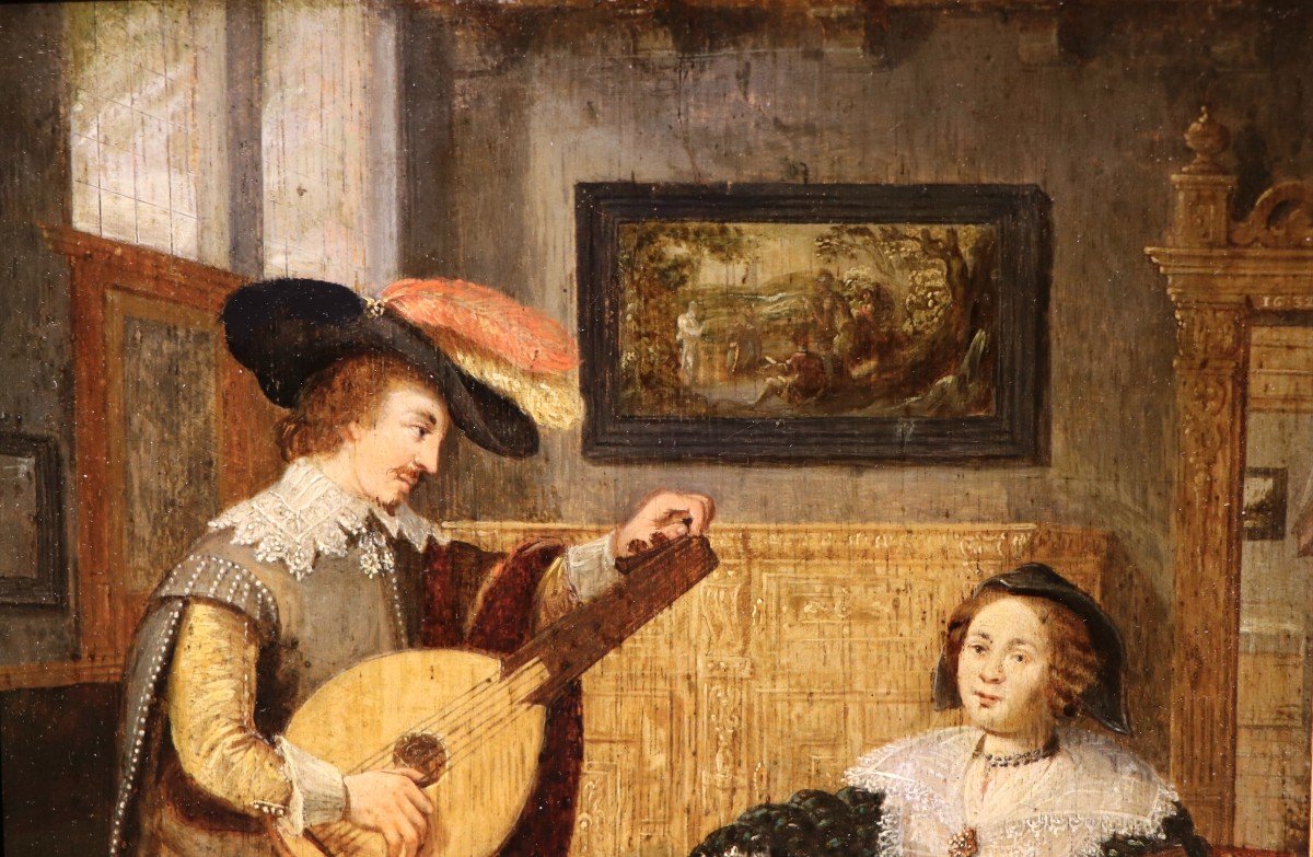 Cornelis Mathijsen Van Der Weele (1632), Couple Playing The Lute-photo-2