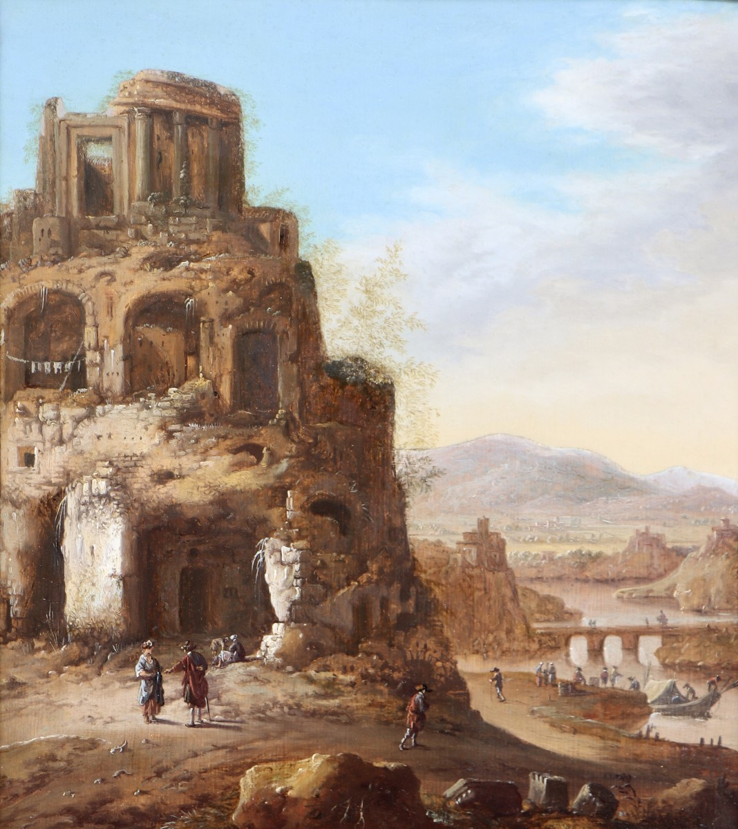 Dirck Verhaert (around 1610 - Around 1675), The Temple Of Vesta (or The Sibyl) At Tivoli-photo-1