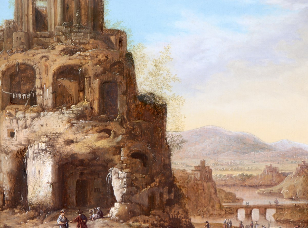 Dirck Verhaert (around 1610 - Around 1675), The Temple Of Vesta (or The Sibyl) At Tivoli-photo-3